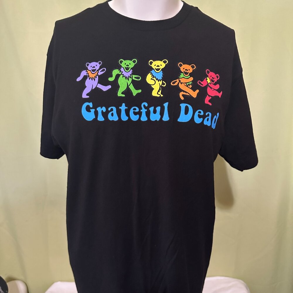 The Grateful Dead Jerry Garcia Dancing Bears 2021 Men's Black T Shirt Large